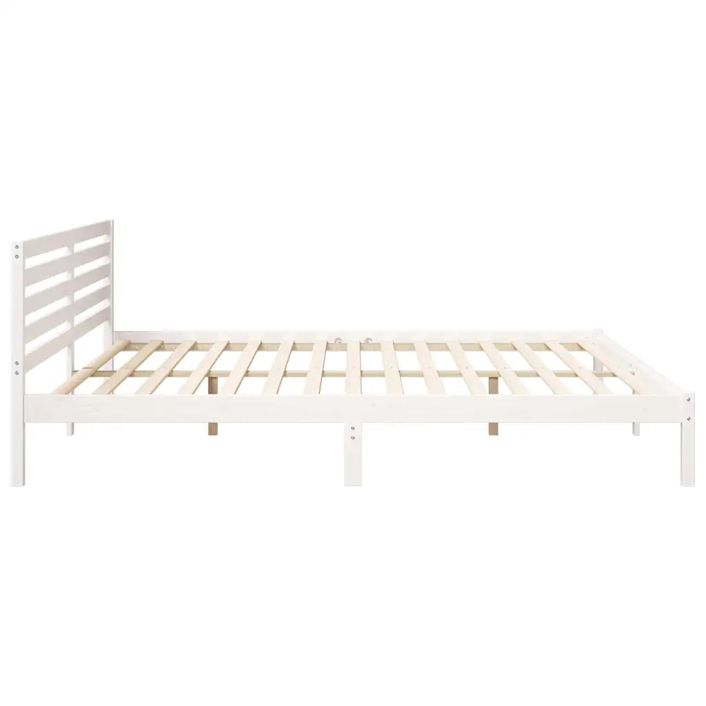 Struttura del letto Bianco 200 x 220 cm Pino massello
