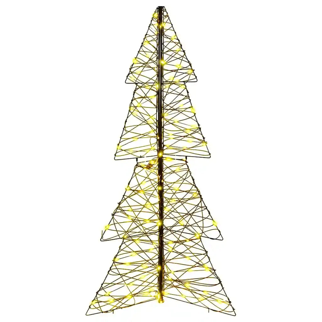Albero di Natale con 160 LED Bianco caldo 150 cm Rattan