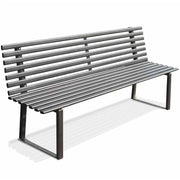 Andrys Panchina Giardino con Schienale 150x50x82 Zincata Grigio Antracite
