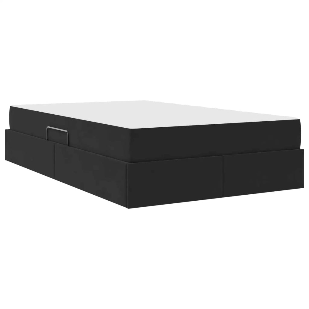 Letto con contenitore e materasso Nero 120 x 190 cm Velluto