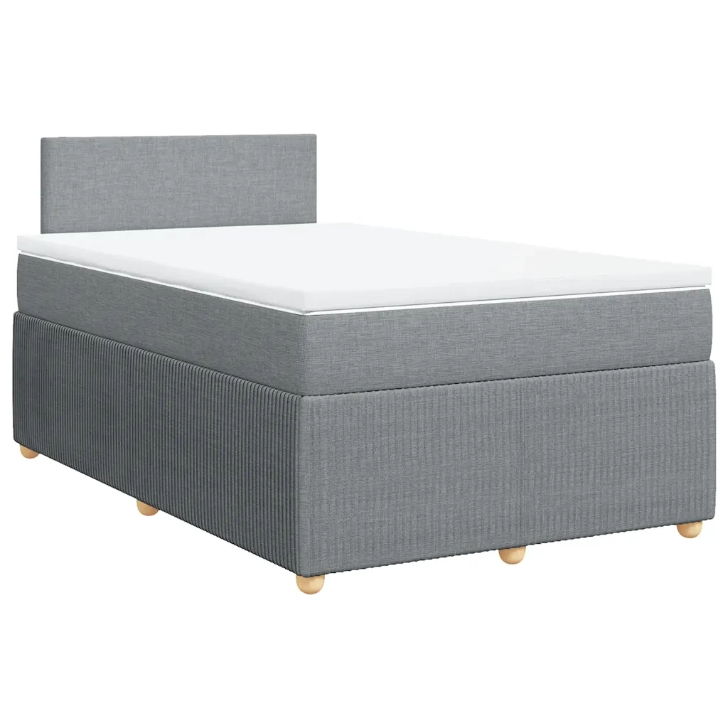 Giroletto a Molle con Materasso Grigio Chiaro 120x190cm Tessuto