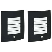 Set di 2 moderne lampade da parete per esterni 23,5 x 9 x 26 cm con sensore di movimento acciaio inox nero 02_0056522