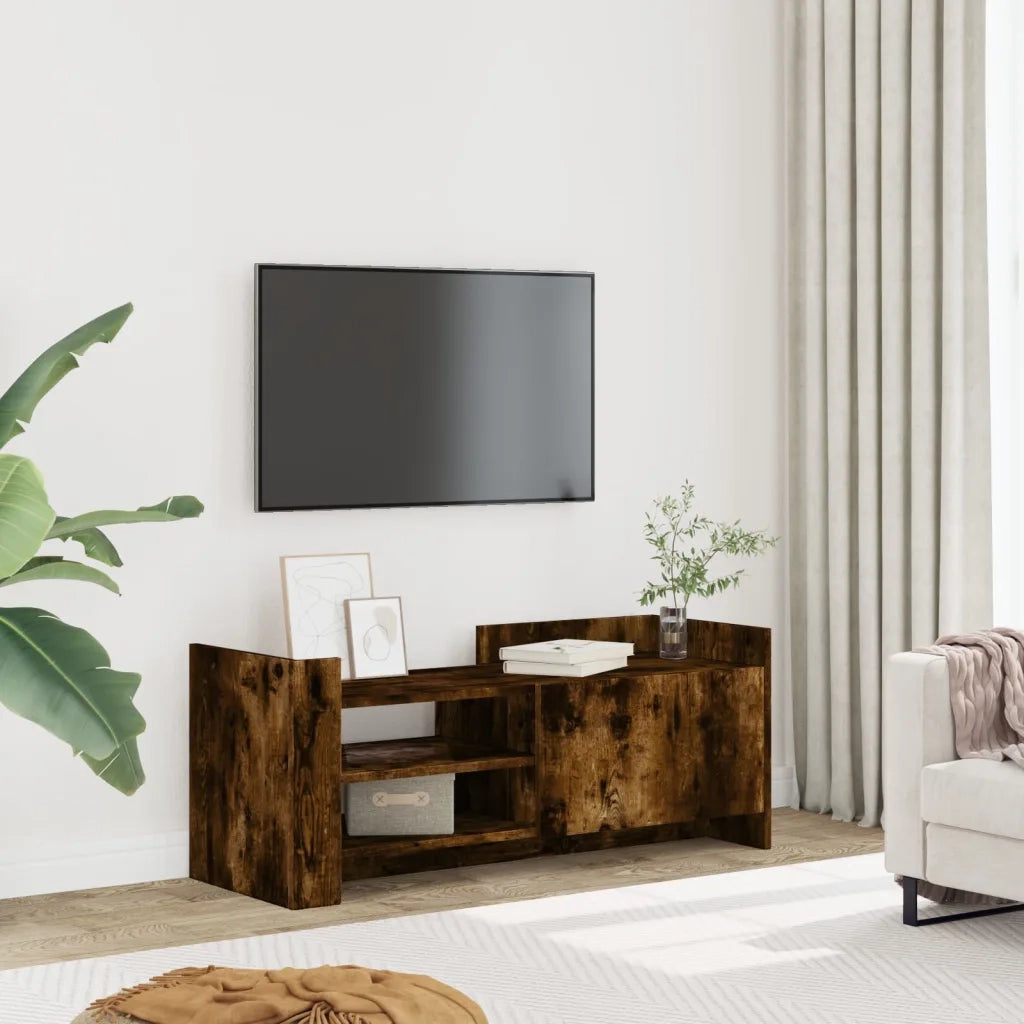 Mobile TV Rovere Fumo 100x35x40 cm in Legno Multistrato