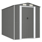 Casetta da giardino cabina ripostiglio capanno da esterno capanno per attrezzi robusta colore chiaro 192 x 274 x 223 cm acciaio zincato grigio 02_0022256