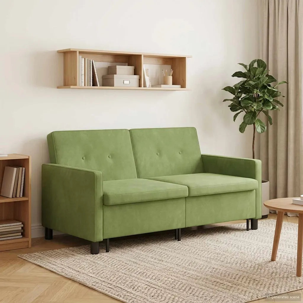 Divano letto | Sof¨¤ letto | Letto singolo Verde chiaro Tessuto