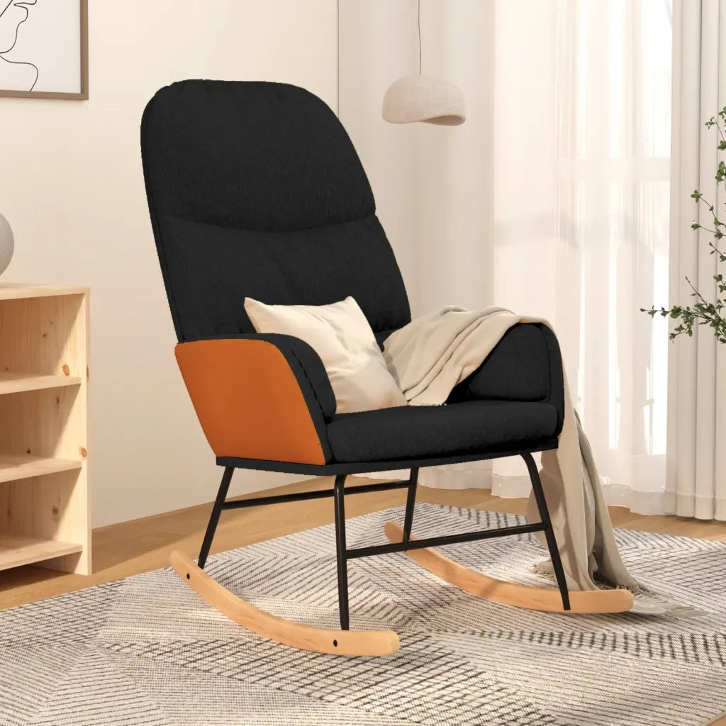 Sedia a Dondolo Nera in Tessuto CFW8786206