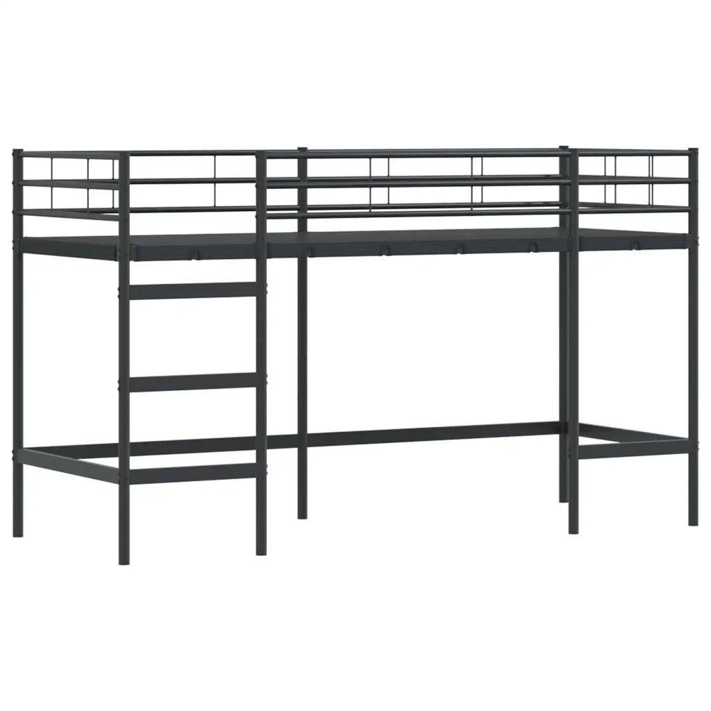 Struttura del letto loft per bambini Nero 90 x 190 cm Acciaio