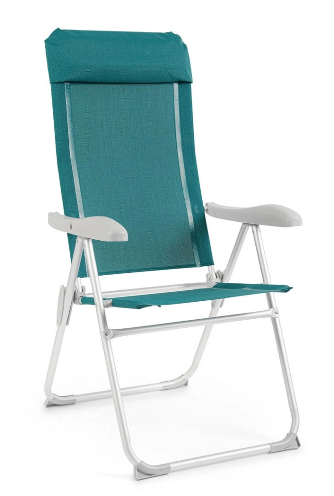 Set 4 Sedie Sdraio Pieghevole 57x65x110 cm in Alluminio Cayo Ottanio