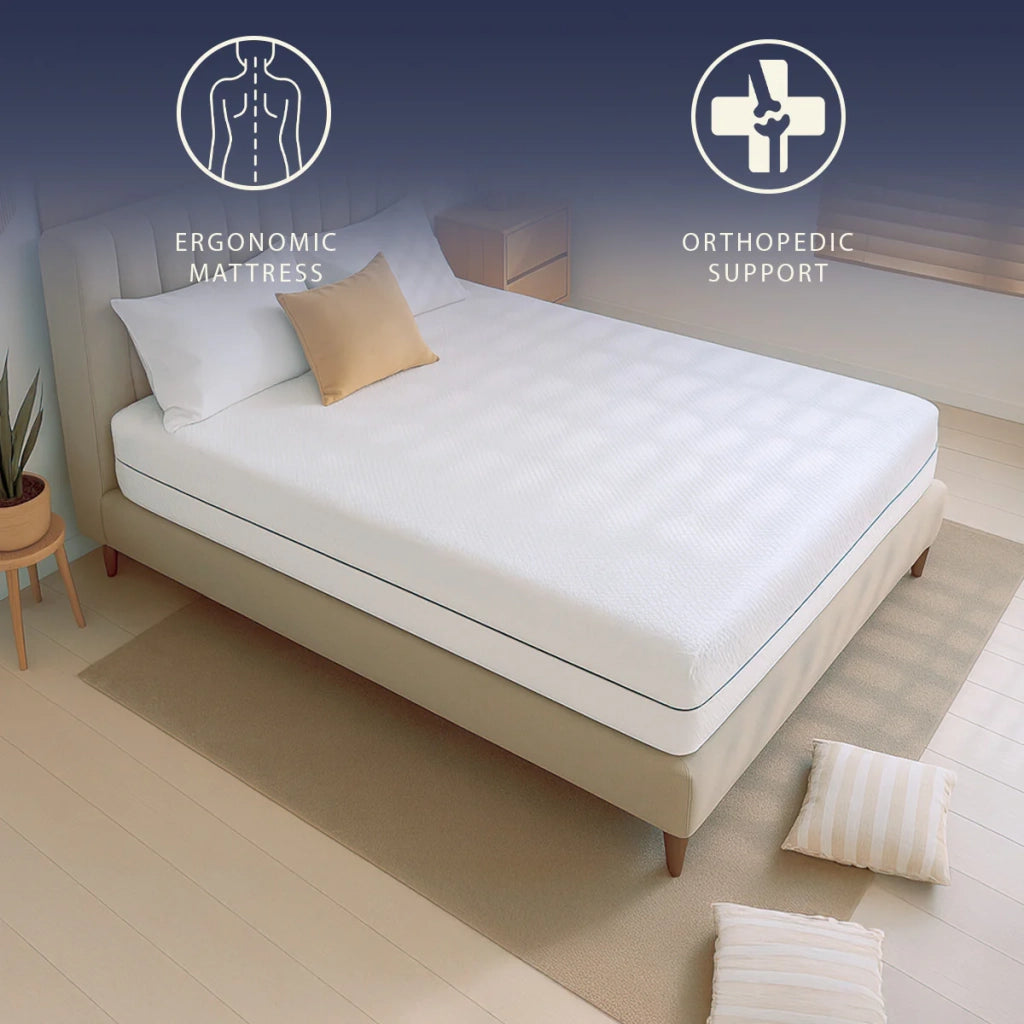Materasso 160x200 cm in Schiuma Alto 16 cm | Ortopedico e Ipoallergenico | Rivestimento Antiacaro e Antibatterico