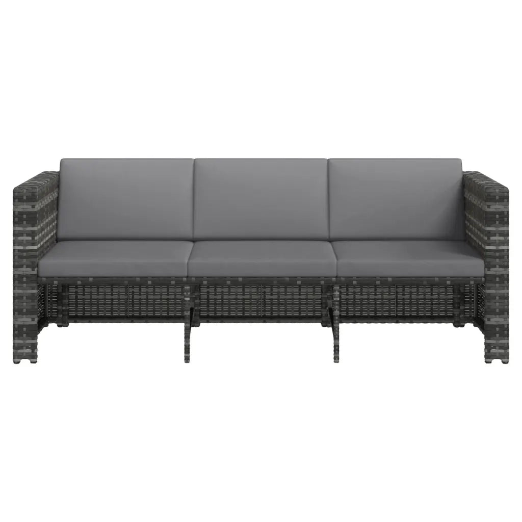 Set Divani da Giardino 4 pz | Set Salotto da Giardino con Cuscini in Polyrattan Grigio
