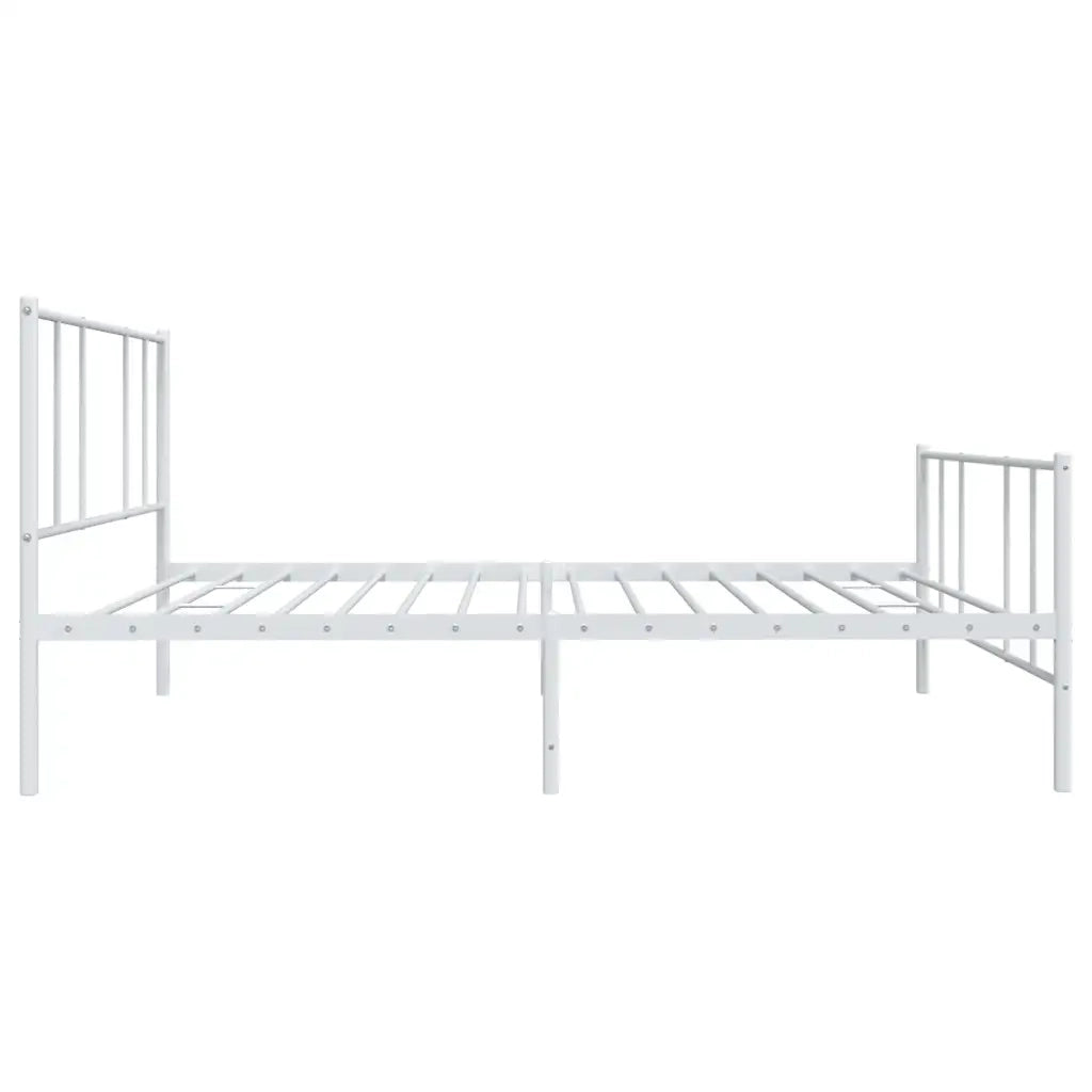 Giroletto con Testiera e Pediera Metallo Bianco 75x190 cm 352537