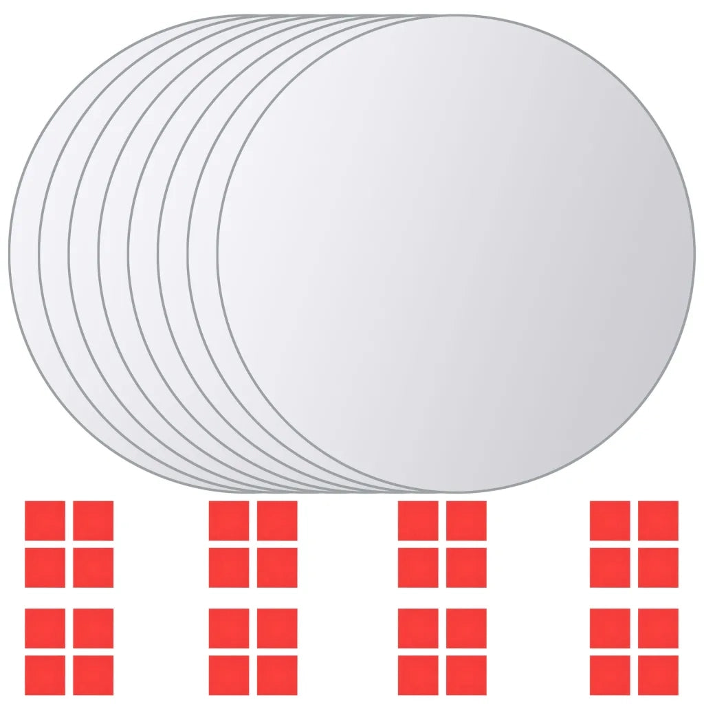 Piastrelle a Specchio 16 pz Rotonde in Vetro CFW4575500