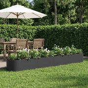 Letto rialzato da giardino Nero 380 x 40 x 40 cm Acciaio 8011733