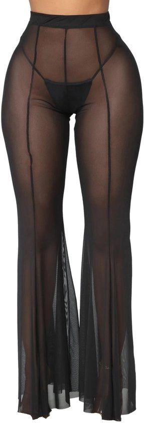 Pantaloni a rete trasparenti con alta vita e copertura - dimensioni L 109 cm