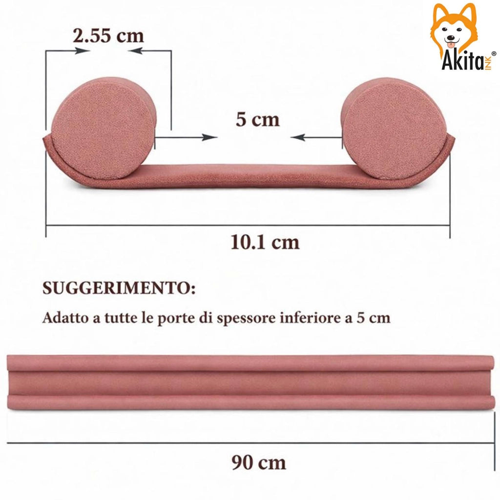 Akitaink 2 Paraspifferi Porta Doppia 90 cm Marrone