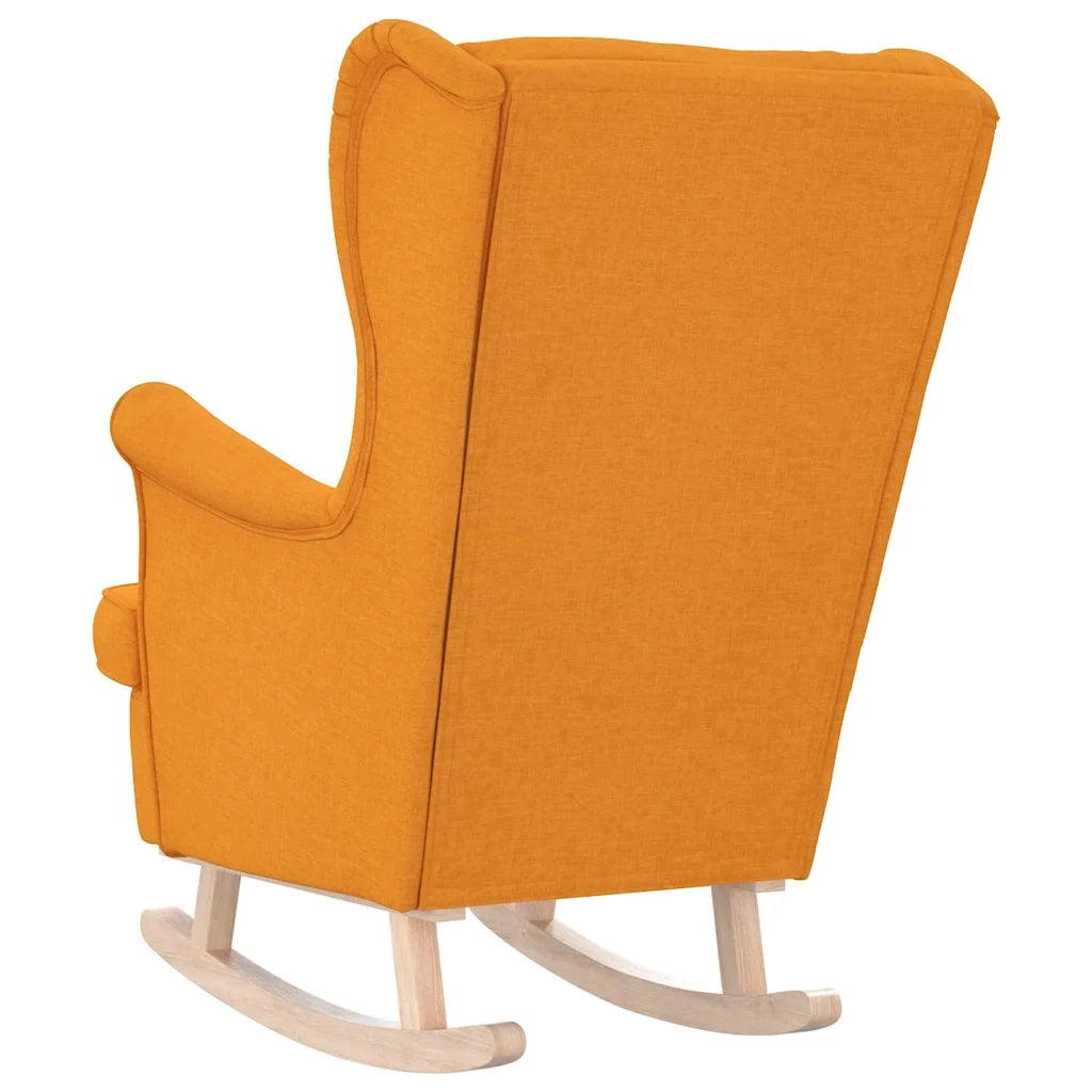 vidaXL Sedia a Dondolo Giallo Scuro 74x90x102 cm in Tessuto