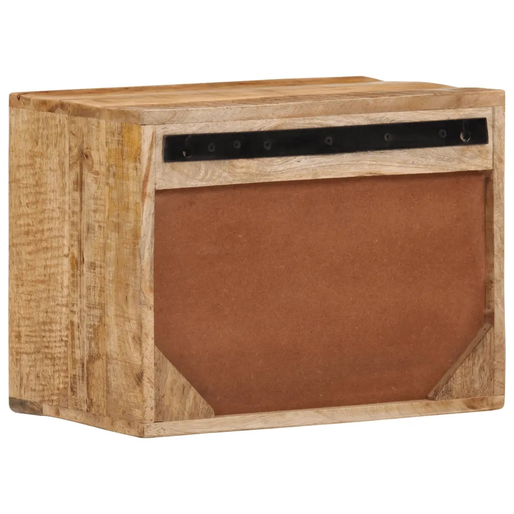 Comodino | Armadio da Notte | Mobiletto da notte a Parete 40x30x25 cm in Legno Massello di Mango