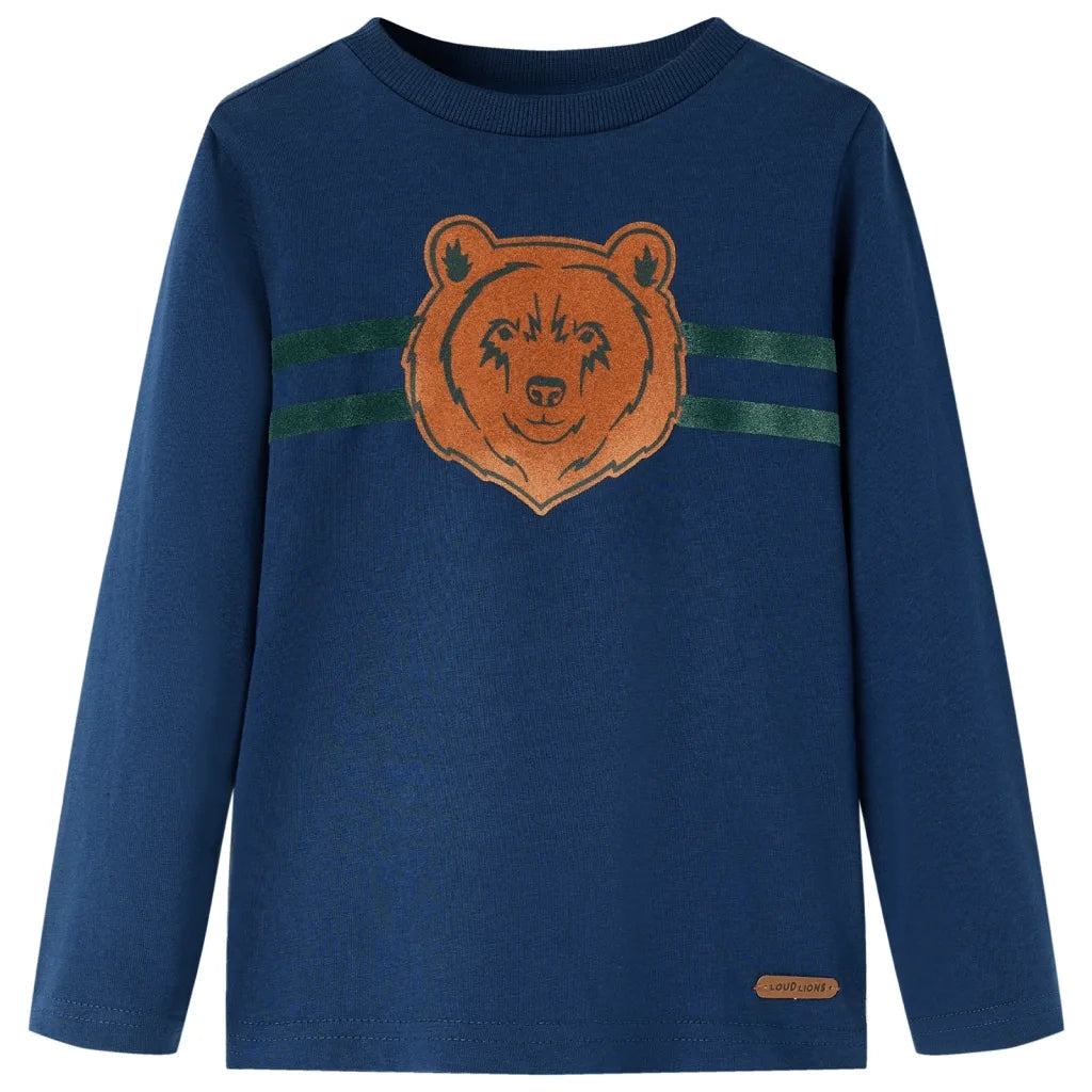 Maglietta da Bambino a Maniche Lunghe Blu Marino 92cod mxl 132088