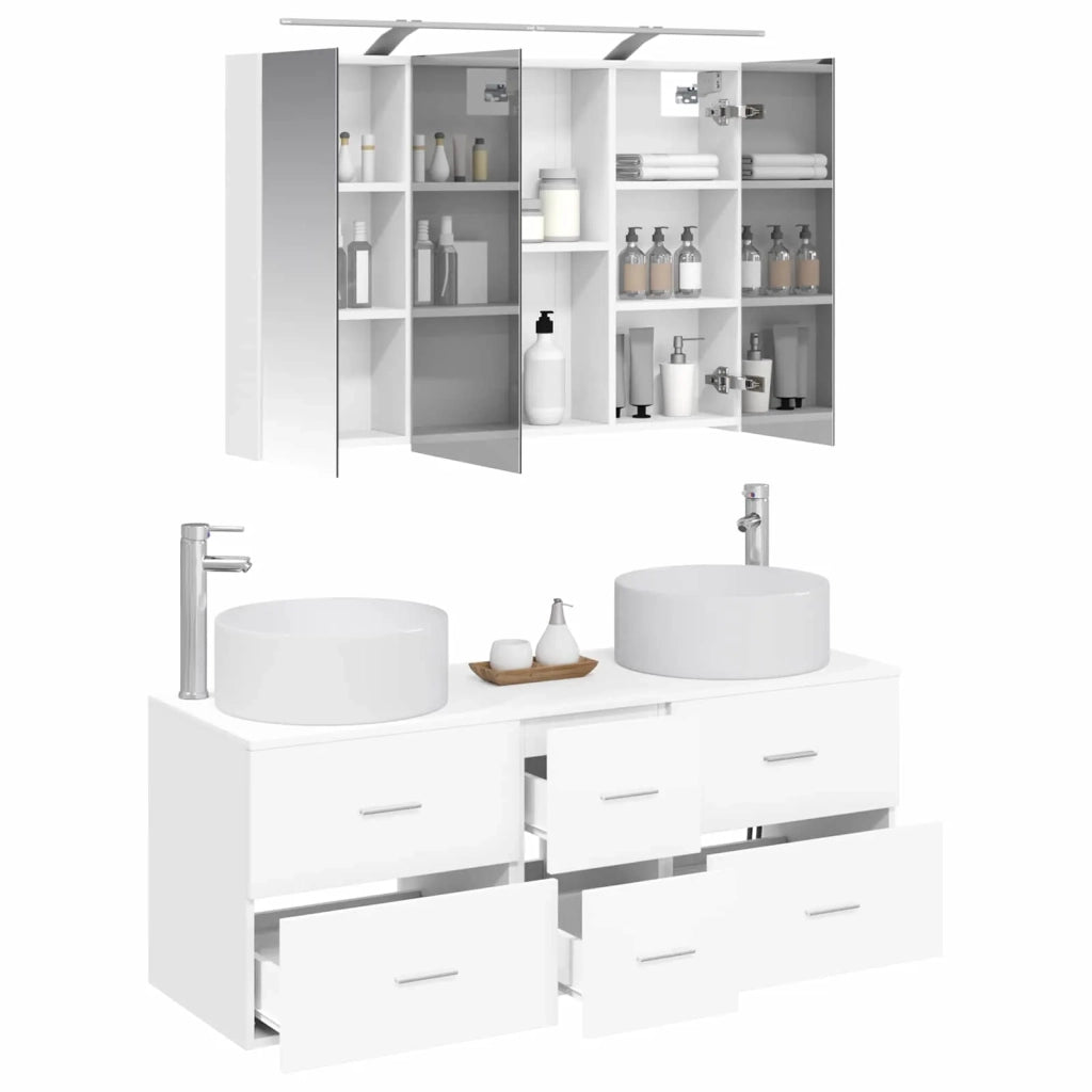 Set di mobili per il bagno 4 pcs Bianco 3407095