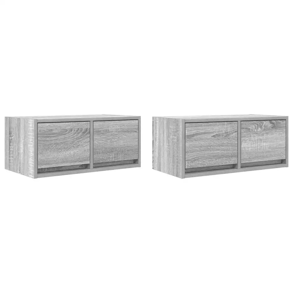 Mobili TV 2pz Grigio Sonoma 60x31x25,5 cm Legno Multistrato 861501