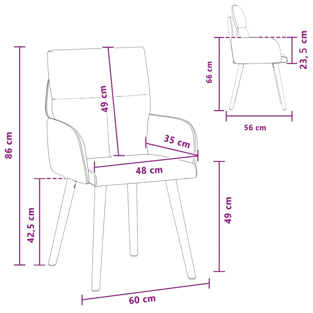 Sedie da pranzo 4 pz Tessuto Tortora 60 x 56 x 96 cm 3428362