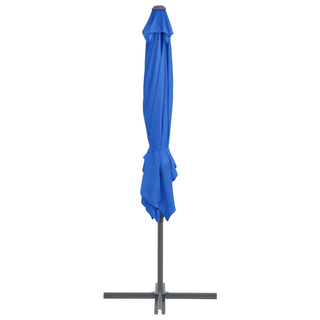 Ombrellone a Sbalzo con Palo in Acciaio 250x250 cm Azzurro 46991