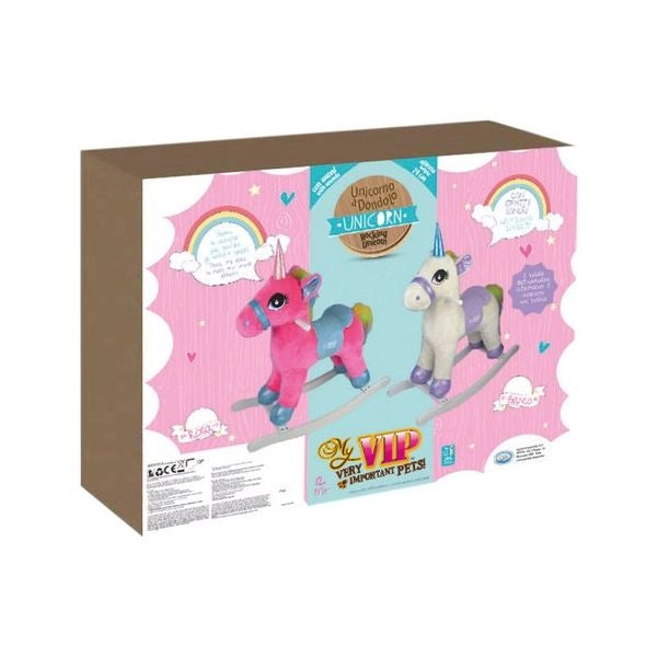 Cavallino dondolo ods 36587 my vip rocking unicorn con suoni rosa