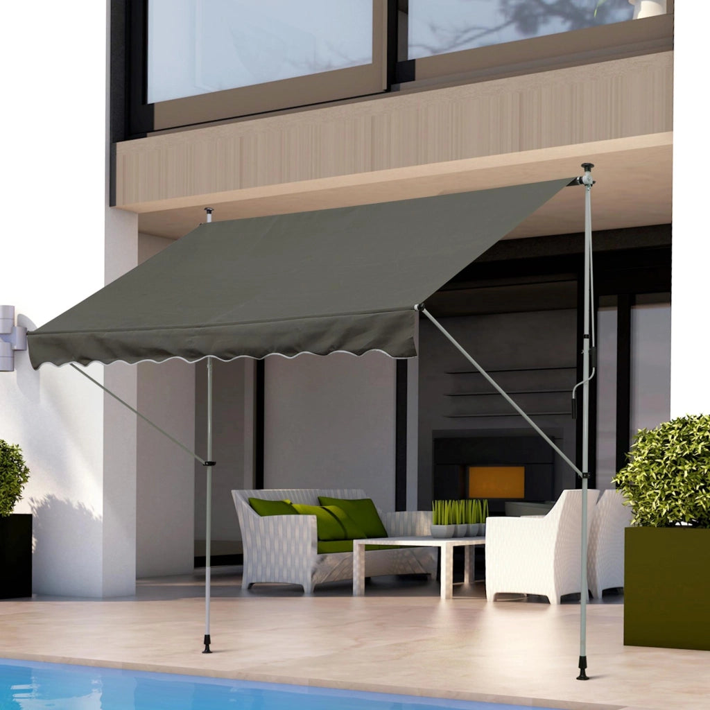 Tendone da balcone con manovella 150 cm ¨C zephmum ¨C grigio