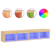 Mobili TV con Luci LED 2pz | Armadietto TV | Mobile Porta TV Rovere Sonoma 80x30x30 cm
