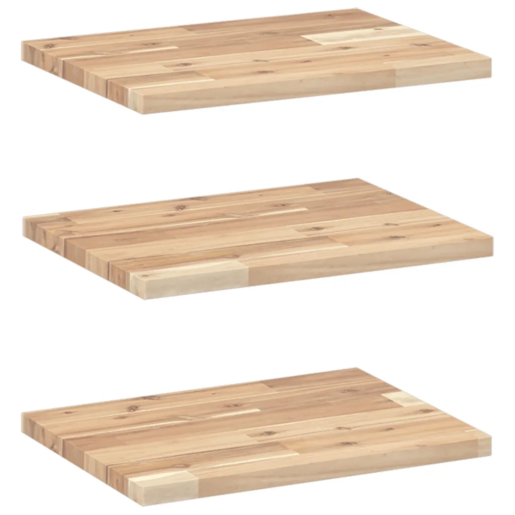 vidaXL Mensole da Parete 3 pz 60x30x2 cm Legno Acacia Non Trattato