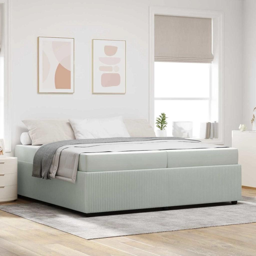 Struttura del letto Grigio chiaro 200 x 200 cm Tessuto