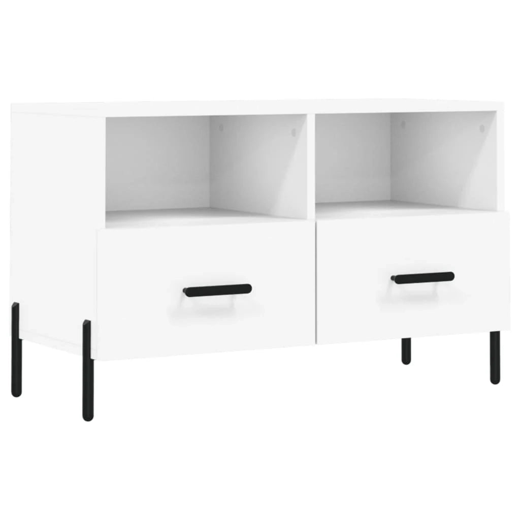 Mobile TV multimediale mensola TV credenza TV sala da pranzo soggiorno camera da letto 80 x 36 x 50 cm legno ingegnerizzato bianco 02_0026291