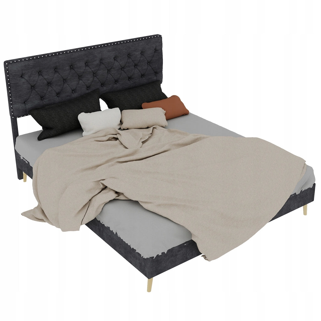 Letto matrimoniale minimalista - Xylo - 160x200 - Grigio