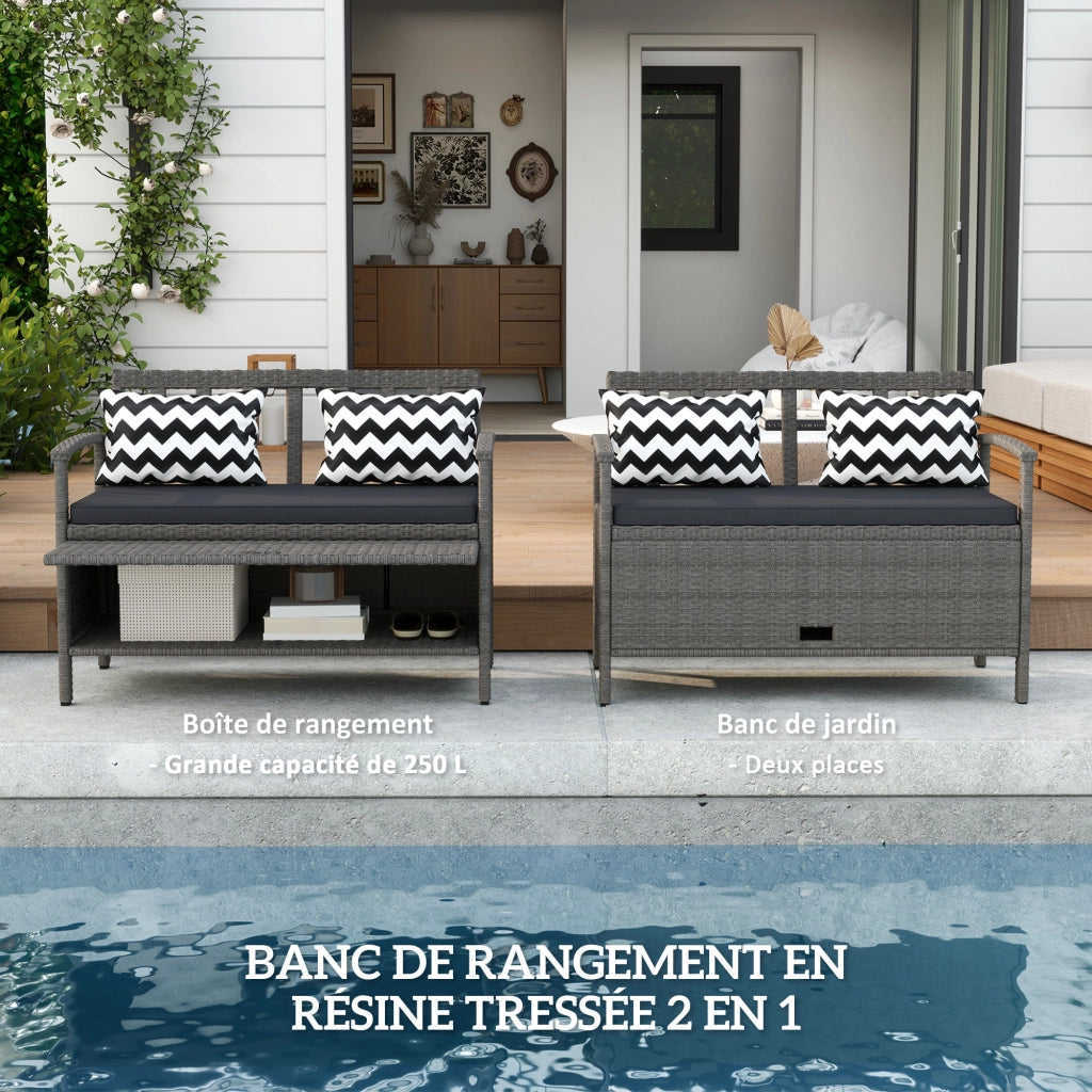 Banc da giardino con seduta e contenitore 2 posti ¨C Minimal ¨C 112x62x82 cm grigio