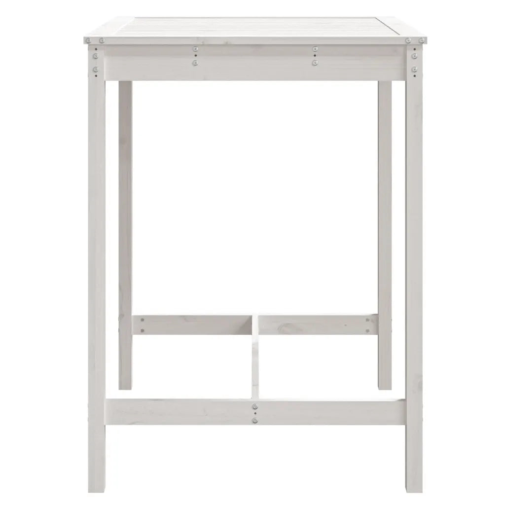 Tavolo da Giardino Bianco 82,5x82,5x110cm Legno Massello Pino 824082