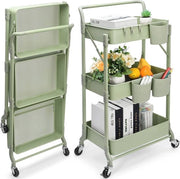 Carrello da cucina pieghevole - Tavolo da servire multifunzionale per cucina, bagno e ufficio - Spazievenditore e trasportabile