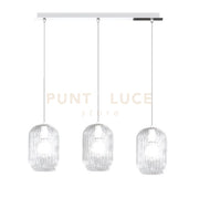 SOSPENSIONE CROMO 3 LUCI RETTANGOLARE VETRI TRASPARENTE 1181CR-S3 R-TR