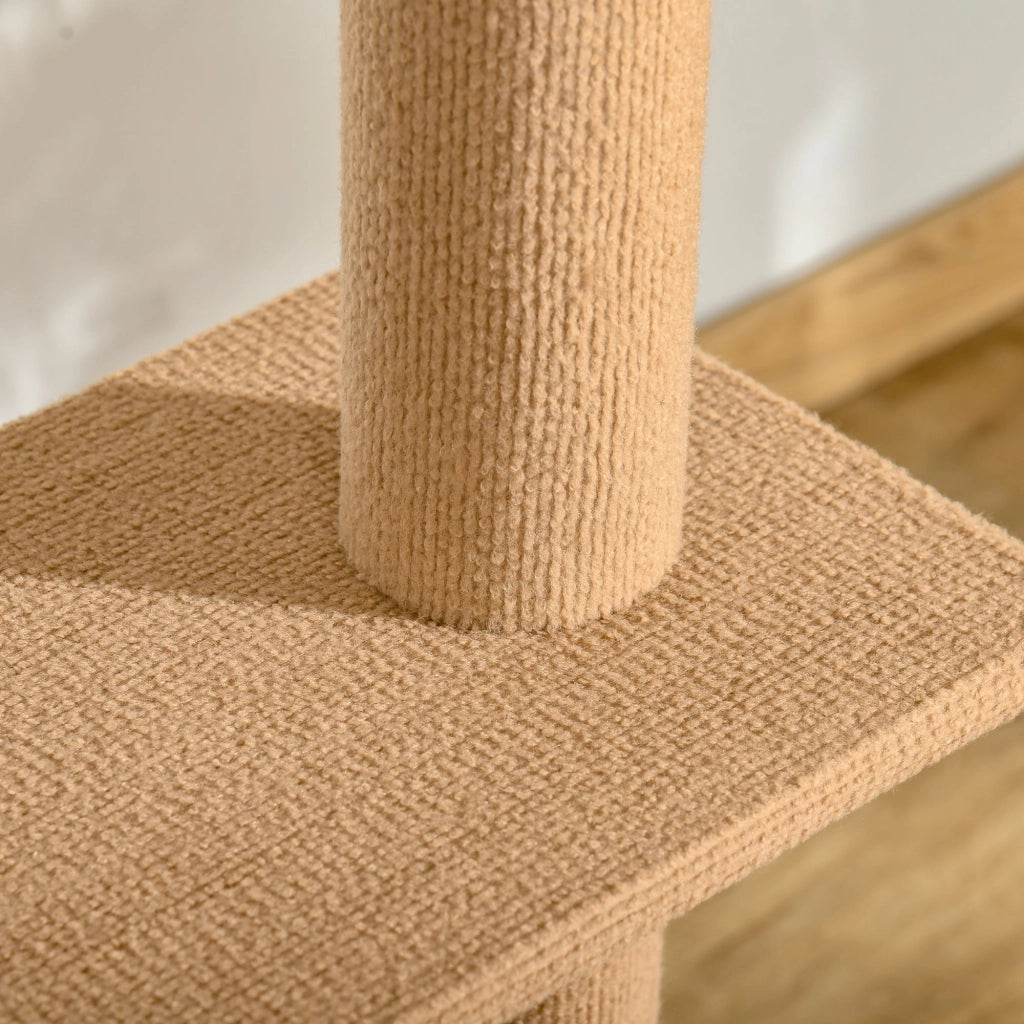 Albero Tiragraffi per Gatti 43x27x228-260 cm con Fissaggi oa Soffitto Marrone