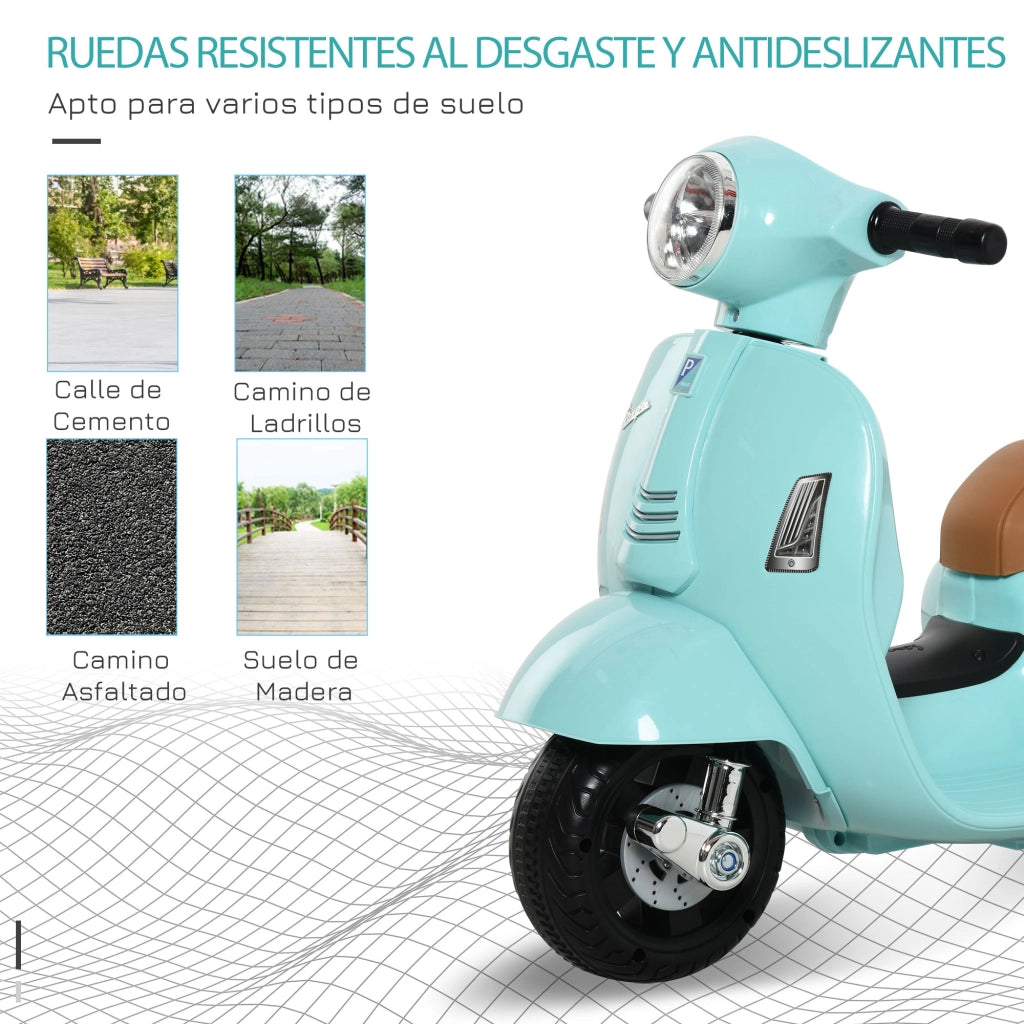 Moto Giocattolo Elettrica per Bambini con Faro e Bocina ¨C zephmum ¨C 66,5x38x52 cm Verde
