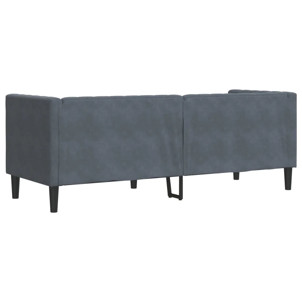 Divano Chesterfield con Rinforzi 3 Posti-Sofa 3 Posti-Divanetto Grigio Scuro Velluto