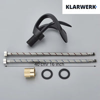 NAVIS | Rubinetto a cascata di design per bagno  nero | Elegante rubinetto in acciaio inossidabile premium per lavelli | Miscelatore  2 attacchi