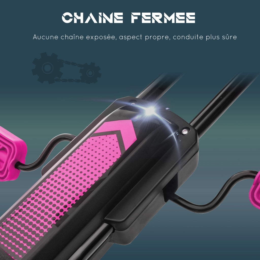 Kart a pedali per bambini ¨C zephmum ¨C rosa nero regolabile