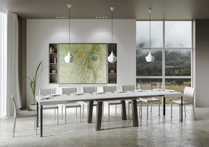 Tavolo Allungabile 130-390x90x77 cm Bridge Bianco Frassino