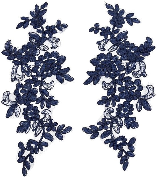 Bloemenpatch 2 pezzi - Bordure/Kant - Applique/Decorazione - Poliestere - Sartia/Craft - Riparazione/Patch - Patch di stoffa