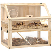 Gabbia per Criceti in Legno 3 Piani ¨C zephmum ¨C 80x50x76 cm Naturale