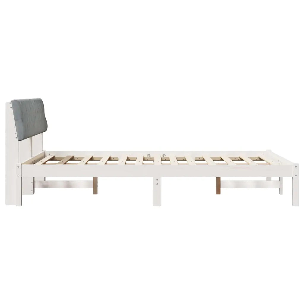 Struttura del Letto Bianco e grigio chiaro 150 x 200 cm