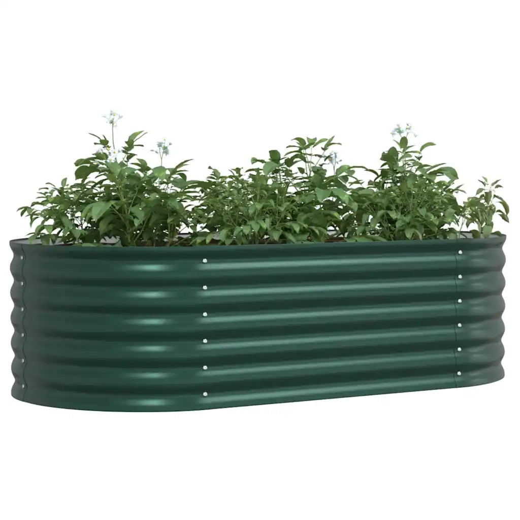 vidaXL Letto rialzato da giardino Verde 160 x 80 x 44 cm Acciaio