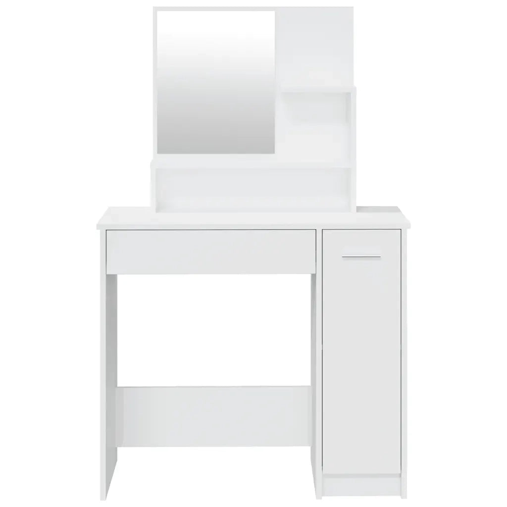 Set Tavolo da Toeletta Bianco Lucido 86,5x35x136 cm 3114151