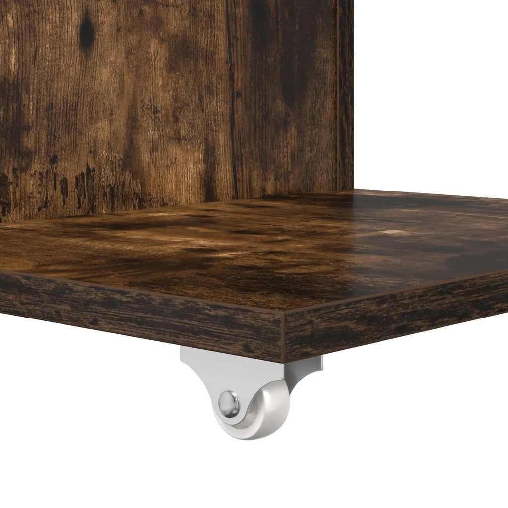 Tavolo laterale con ruota Rovere fumé 40 x 35 x 60 cm 8000376