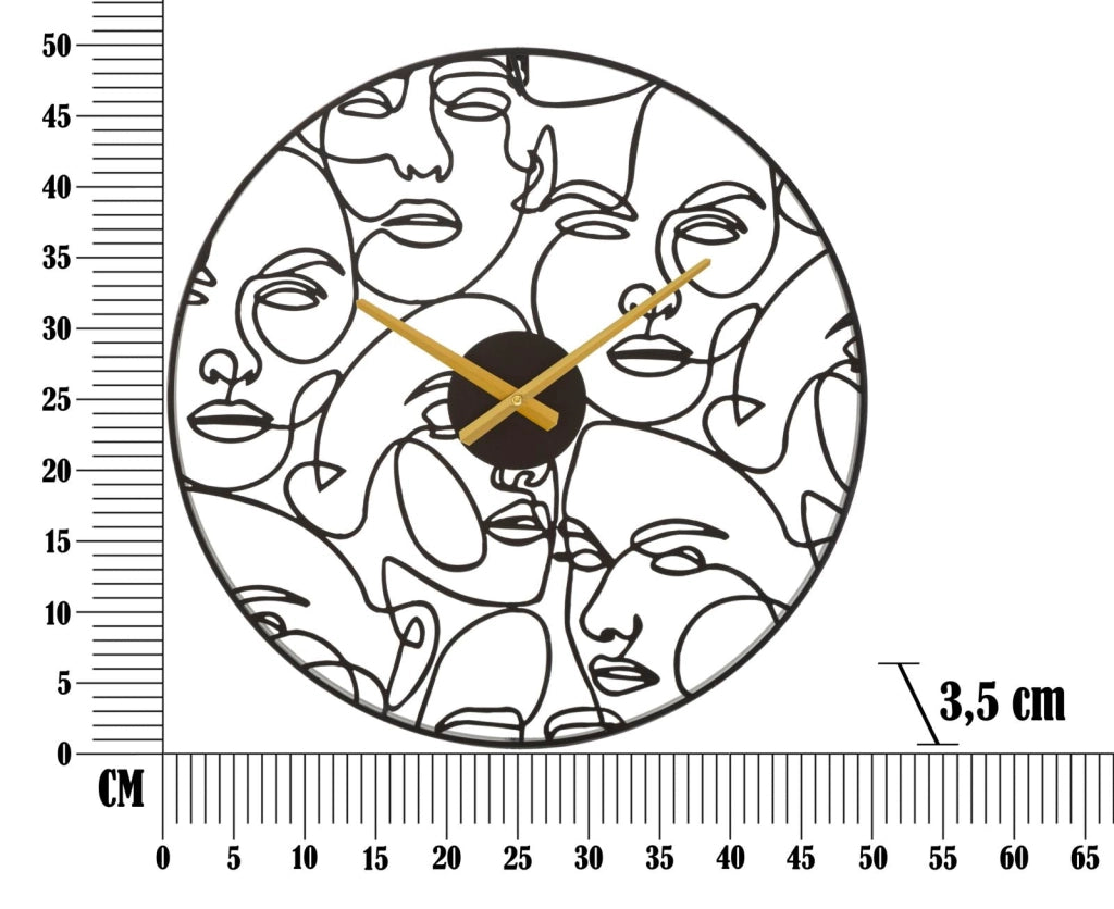 Orologio da Muro Faces Ø 50x3,5 cm in Ferro